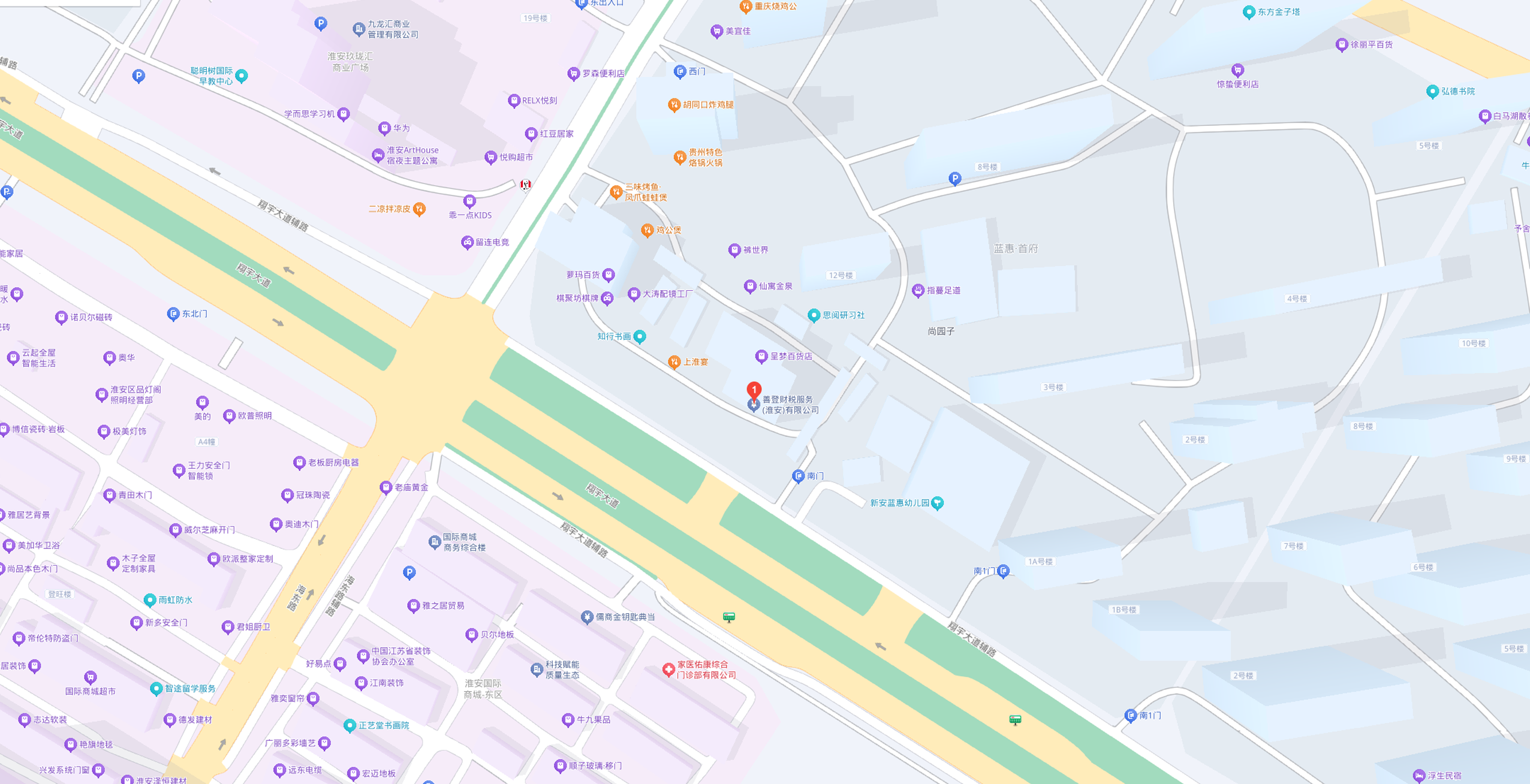 淮安财税事业部位置示意图